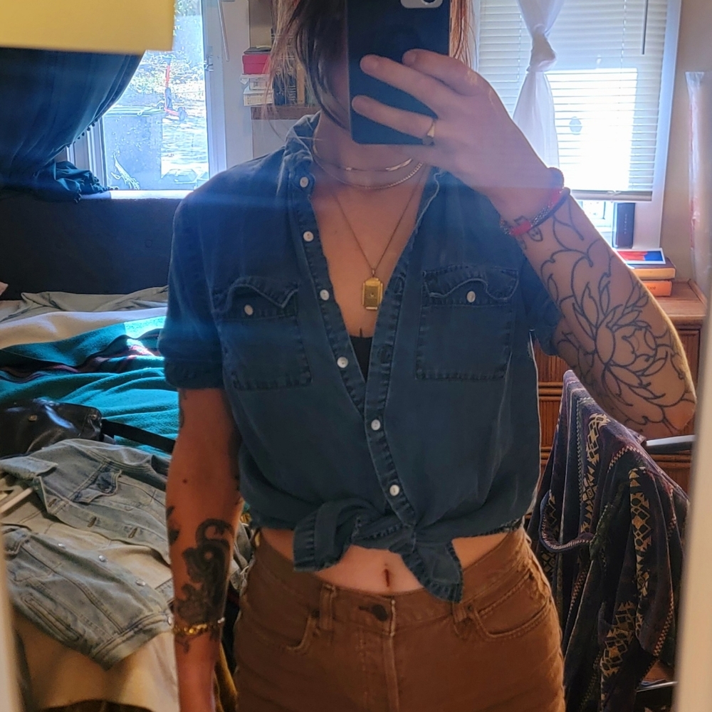 Denim button up